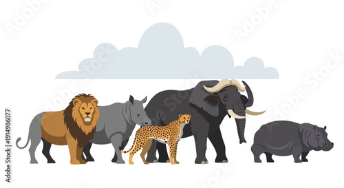 African Safari Animals Collection Diverse Wildlife Group.