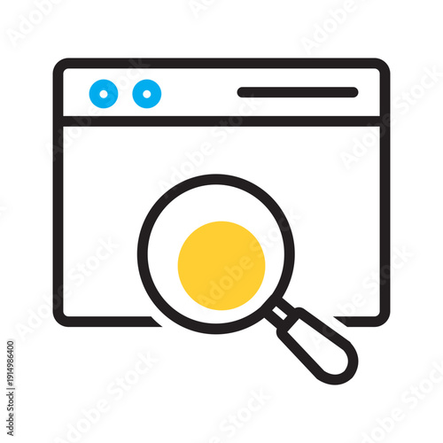 Vector multi color icon for Search engine

