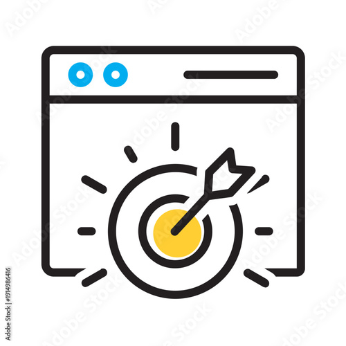 Vector multi color icon for Seo marketing strategy
