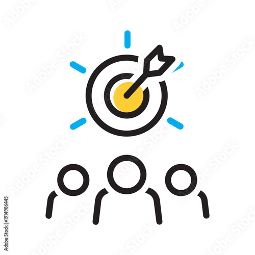 Vector multi color icon for Target audience
