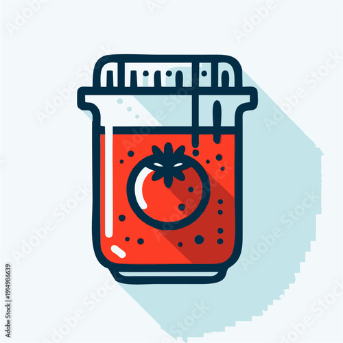Strawberry jam ketchup and mustard jar icon illustration vector design