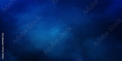 A dark blue grunge background features a textured design of smoke and stormy clouds swirling through a deep night sky with an artistic paper pattern