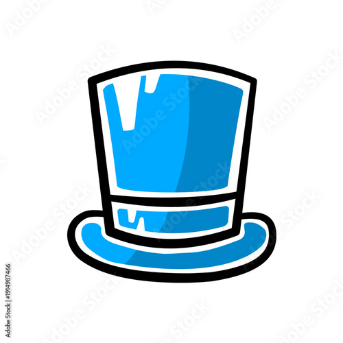 Blue top hat - vector illustration