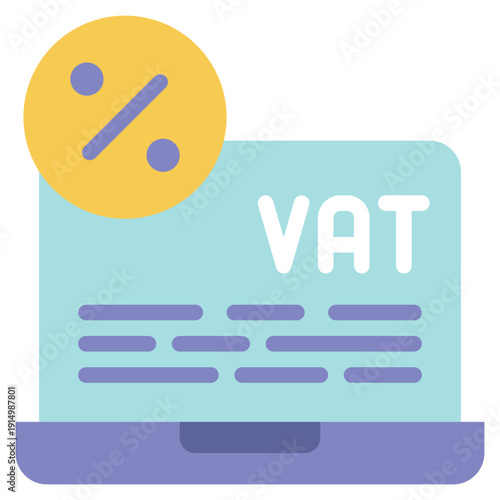 online social cyber laptop vat percentage flat style icon