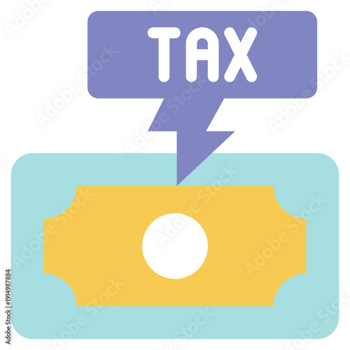 tax money paid payment fee flat style icon
