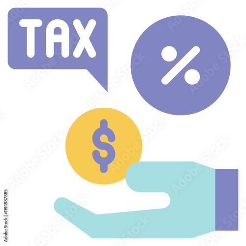 tax receive cost payment fee paid flat style icon