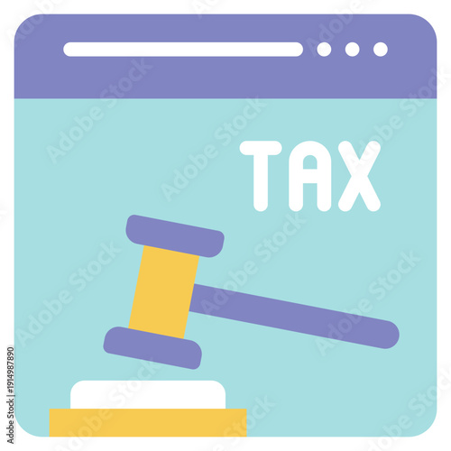 tax online fee payment flat style icon