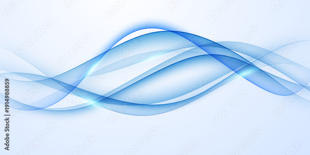 Obraz premium Blue waves abstract background, modern design, vector illustration