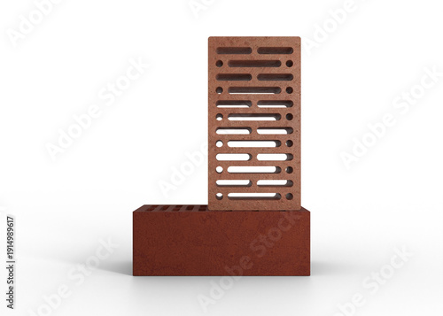 Wallpaper Mural Construction Hollow Brick Block Mockup Torontodigital.ca