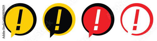 Exclamation Mark Warning Alert Notification Message Important Symbol Vector Illustration for Safety Interface Branding exclamation mark warning alert notification message
