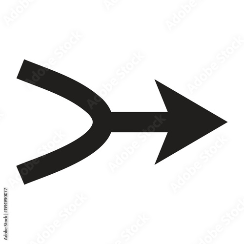Arrow Merge Junction Direction Path Way Choice Movement Icon Vector Illustration for Navigation Interface Branding arrow merge junction direction path way choice movement