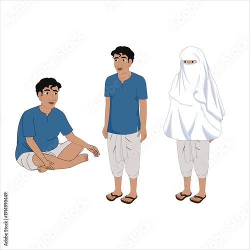 A village boy cartoon character design for 2d cartoon animation moral story.