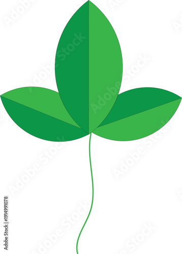 Green leaf vector isolated on white background representing nature and organic growth