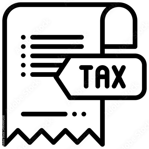 receive bill tax payment fee simple line icon