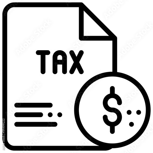 tax documnt money coin payment simple line icon