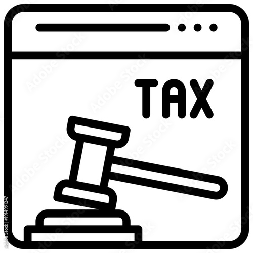 tax online fee payment simple line icon