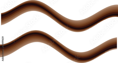 Abstract brown wavy lines background with smooth flowing curves and gradients isolated on white for modern minimal graphic design projects.