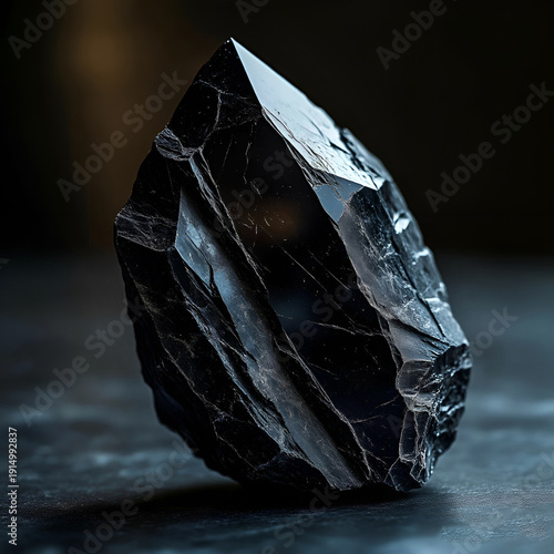 Raw Black Obsidian Crystal Formation