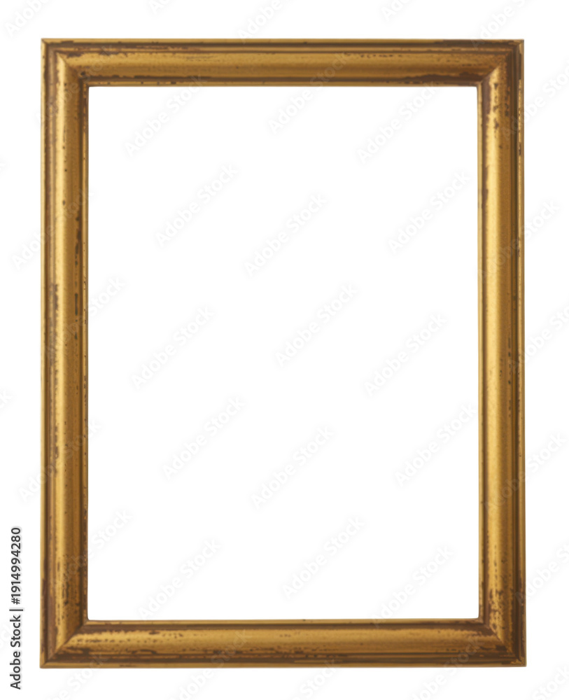 Obraz premium Gold frame isolated empty rectangular isolated on a transparent background