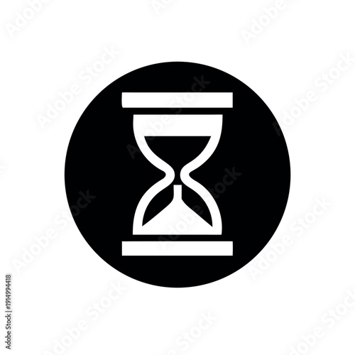 Time limit alert sandglass icon indicating expiring time Vector illustration