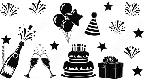 Birthday celebration silhouette