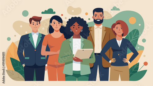 Group of multiracial young professionals brainstorming in a creative workspace..eps