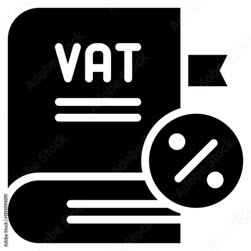 book knowledge learning vat fee tax solid glyph icon