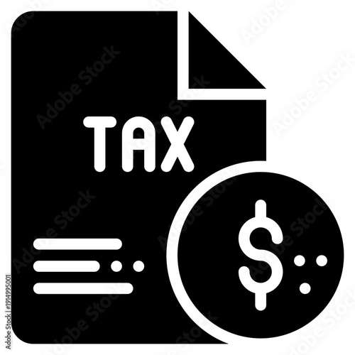tax documnt money coin payment solid glyph icon