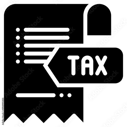 receive bill tax payment fee solid glyph icon