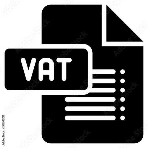 report paper document paid cost vat solid glyph icon