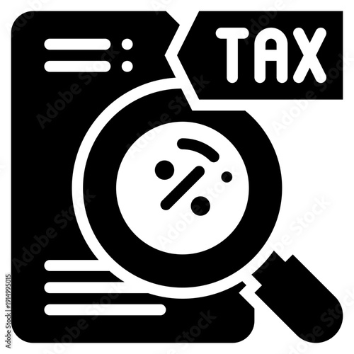 search finding document report tax business solid glyph icon
