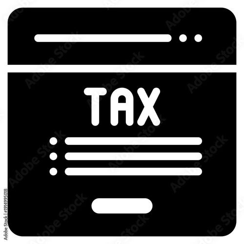 tax online cyber digital payment paid solid glyph icon