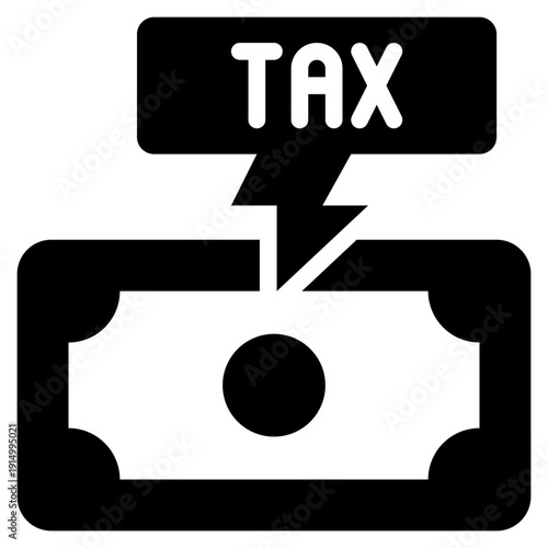 tax money paid payment fee solid glyph icon