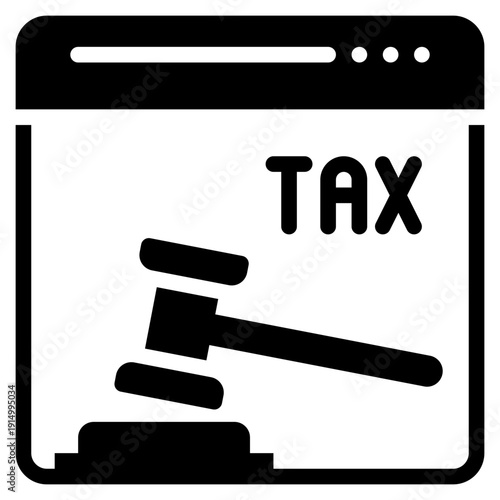 tax online fee payment solid glyph icon