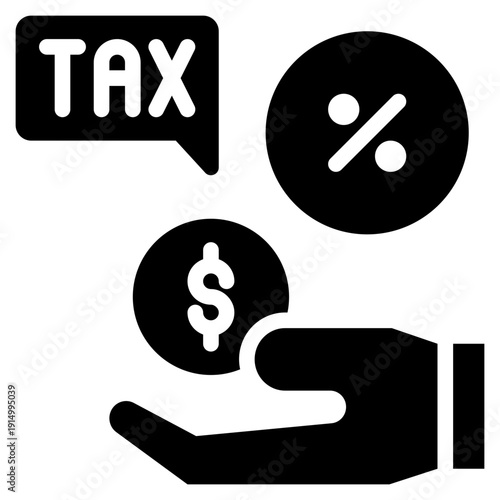 tax receive cost payment fee paid solid glyph icon