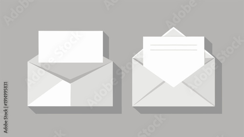 Corporate identity stationery mockup white envelopes in different positions.eps