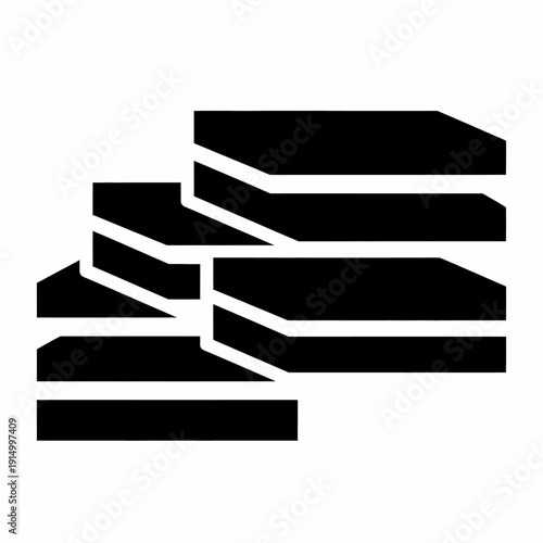 Abstract Stacked Shapes Icon Representing Business Growth and Financial Success