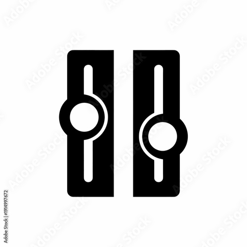 Clean Graphic Design Icon Featuring Dual Vertical Sliders for Precise Adjustment and Control Interface Settings