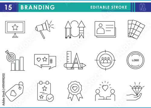 Branding Line Icons Set