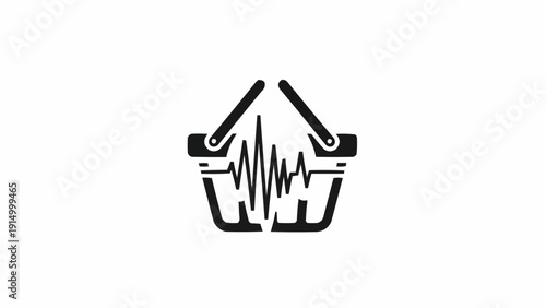 Tableau sur toile Medical Healthcare Heartbeat Pulse Icon Symbol.