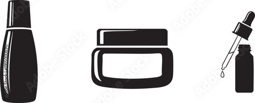 Skincare Bottle Cream Jar Dropper Beauty Icons