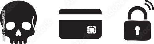 Skull Smart Card Smart Lock Security Icons