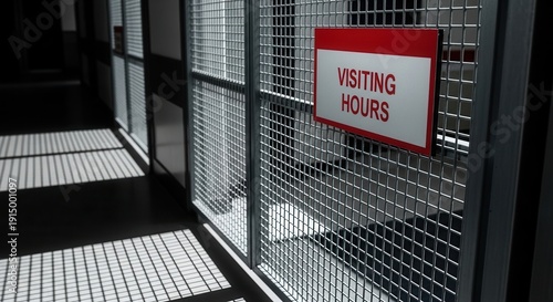Visiting Hours Sign at a Correctional Facility: Illustrative of Confinement and Hope