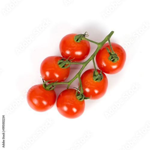 Wallpaper Mural Cherry tomato bunch closeup isolated on white background Torontodigital.ca