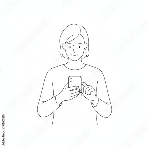 Business Digital Detox Concept – Outline Illustration