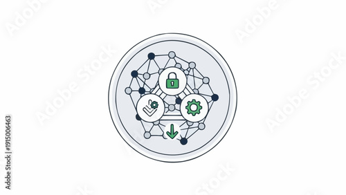 Mechanical Watch Gears and Mechanisms Diagram.