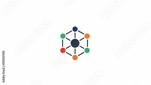 Molecular structure with colored atoms bonded.