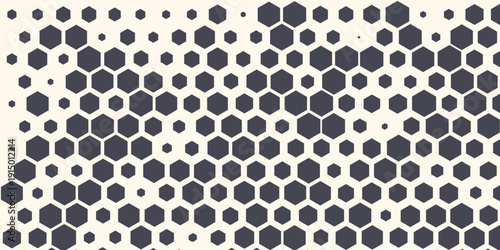 Hexagon Shapes Vector Abstract Geometric Technology Retrowave Sci-Fi Texture Isolated on Light Background. Halftone Hex Retro Simple Pattern. Eps10