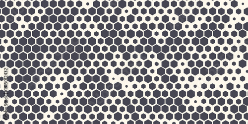 Hexagon Shapes Vector Abstract Geometric Technology Retrowave Sci-Fi Texture Isolated on Light Background. Halftone Hex Retro Simple Pattern. Eps10