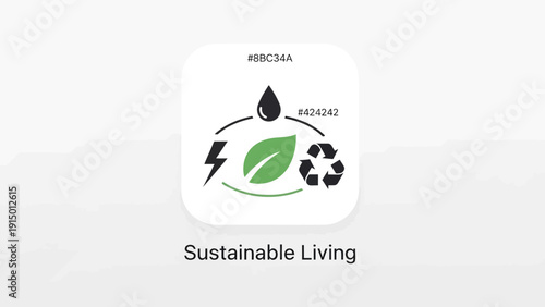 Sustainable living eco friendly symbol.